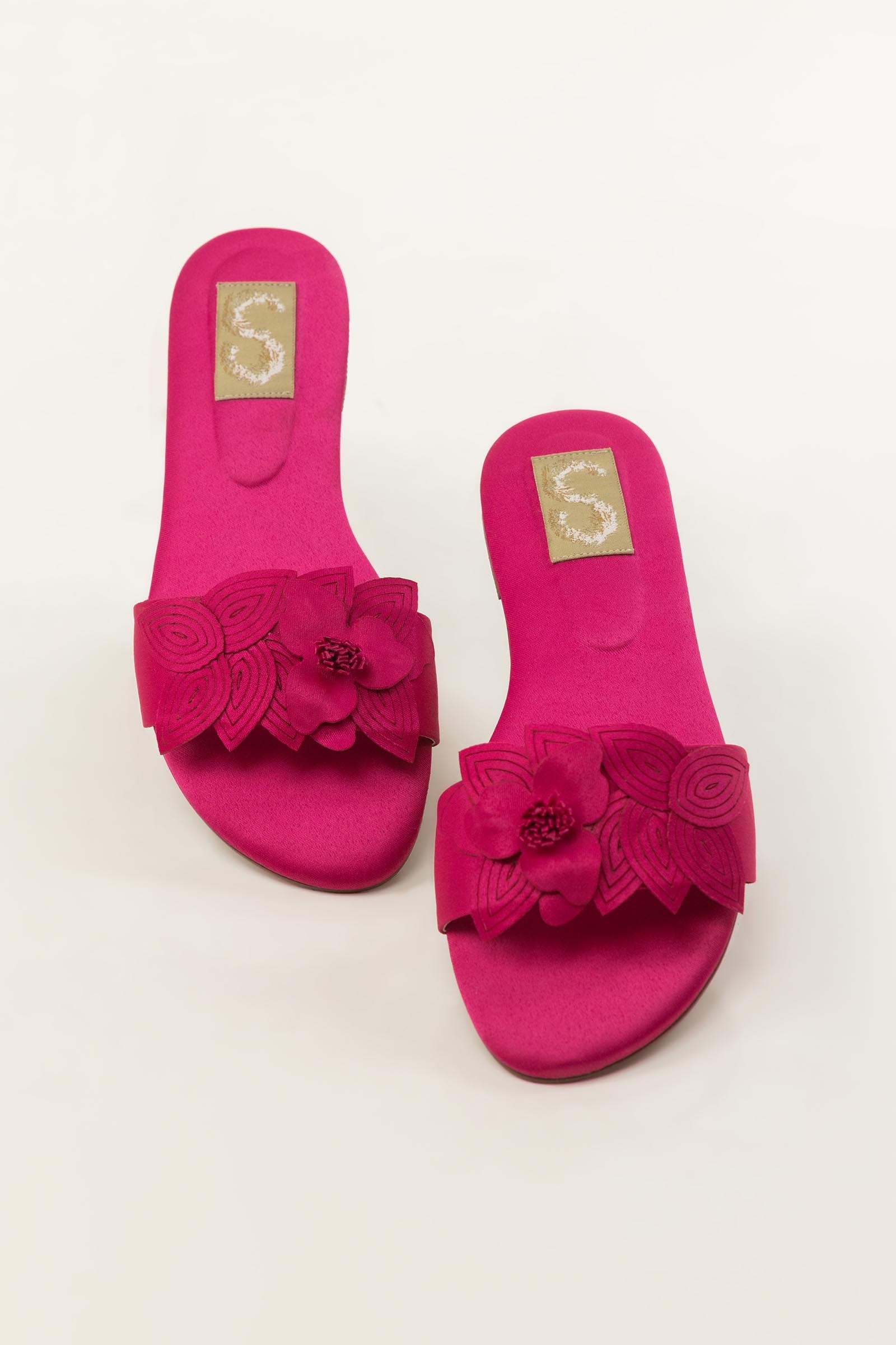 Kids Pink Floral Flats Main image