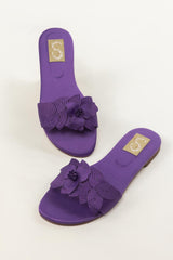 Kids Purple Floral Flats