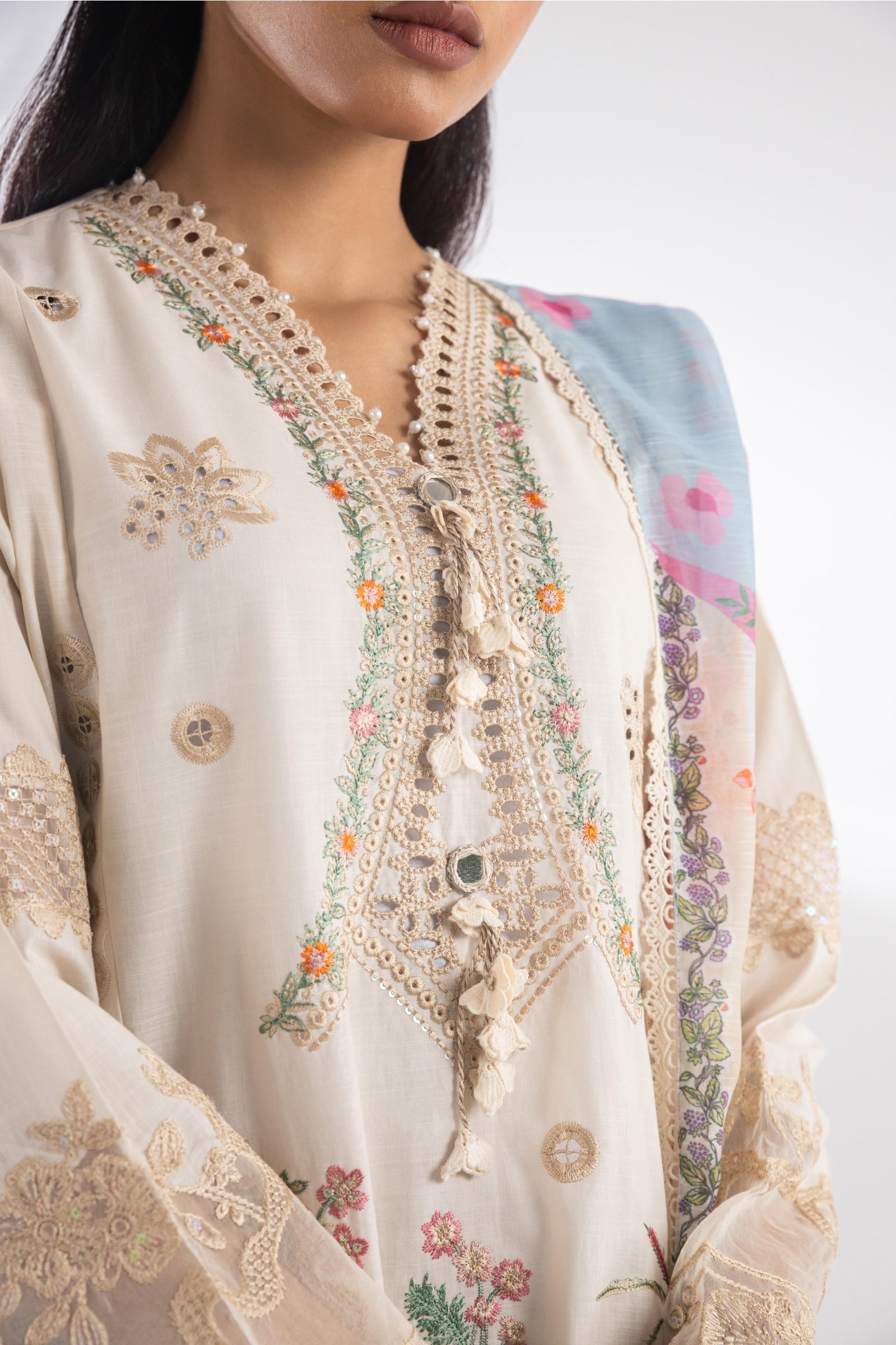 Stitched Luxury Lawn Suit Secondary image