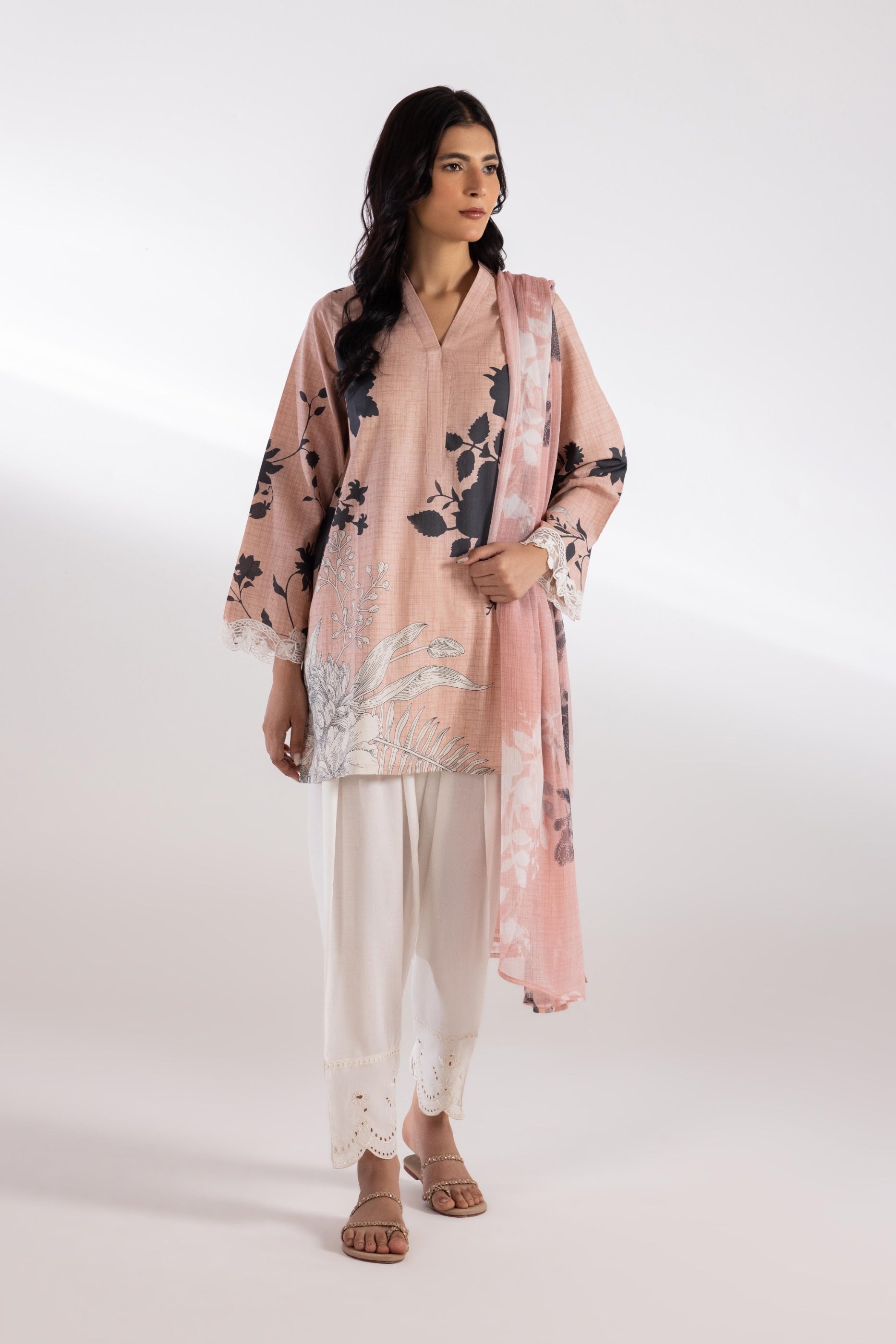 Stitched Mahay Lawn Shirt + Dupatta Main image