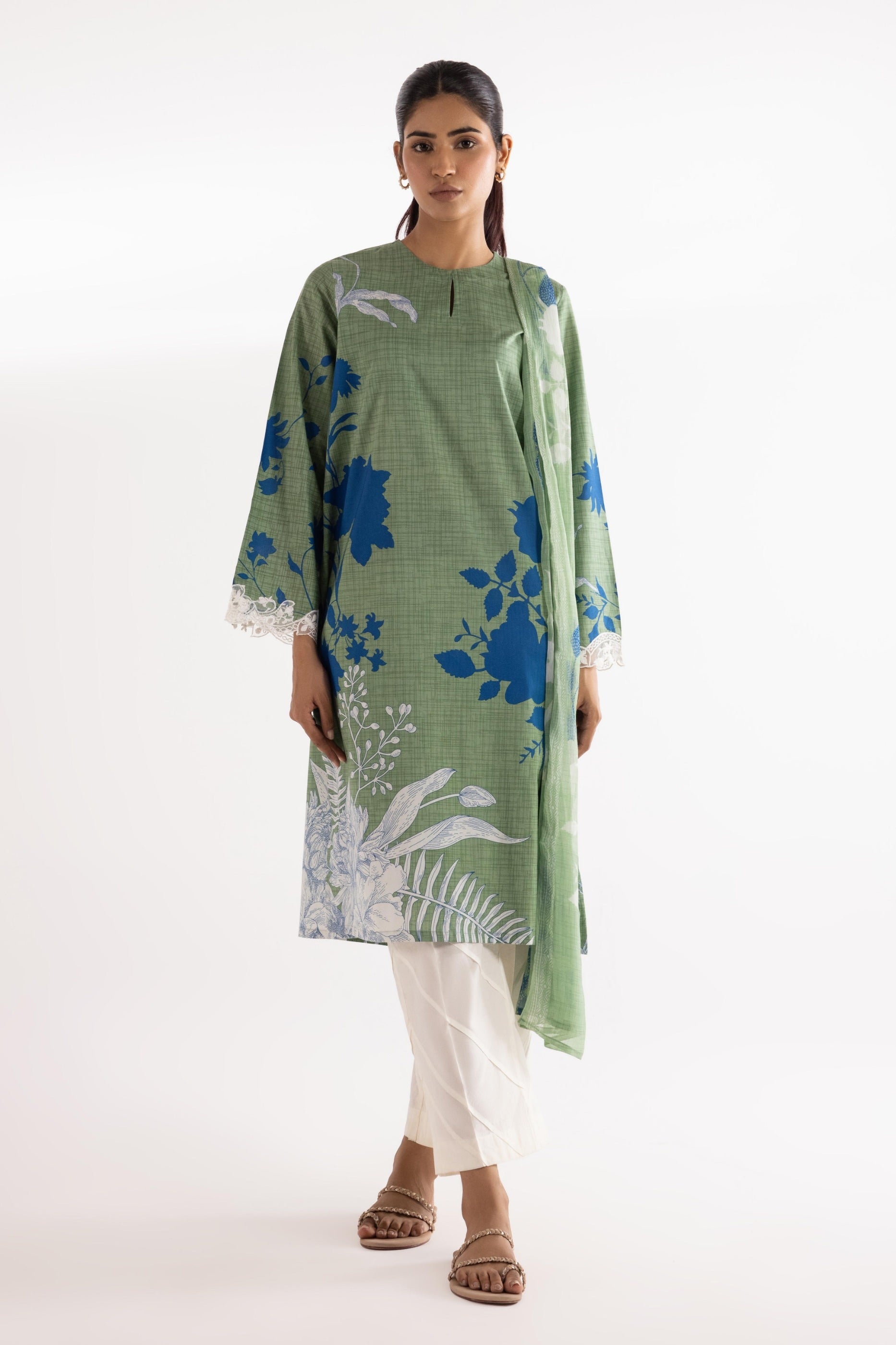 Stitched Mahay Lawn Shirt + Dupatta Main image