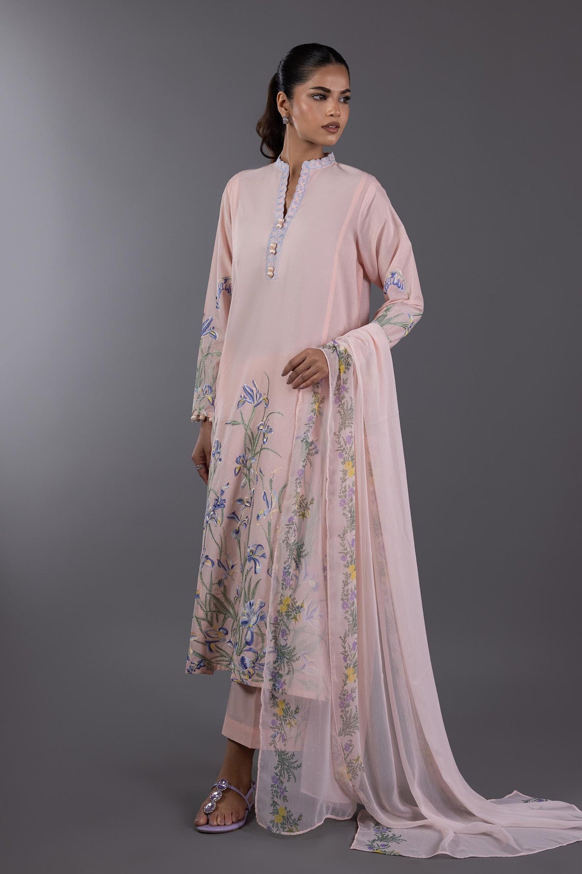 Sana Safinaz Printed Chiffon Dupatta, view 1