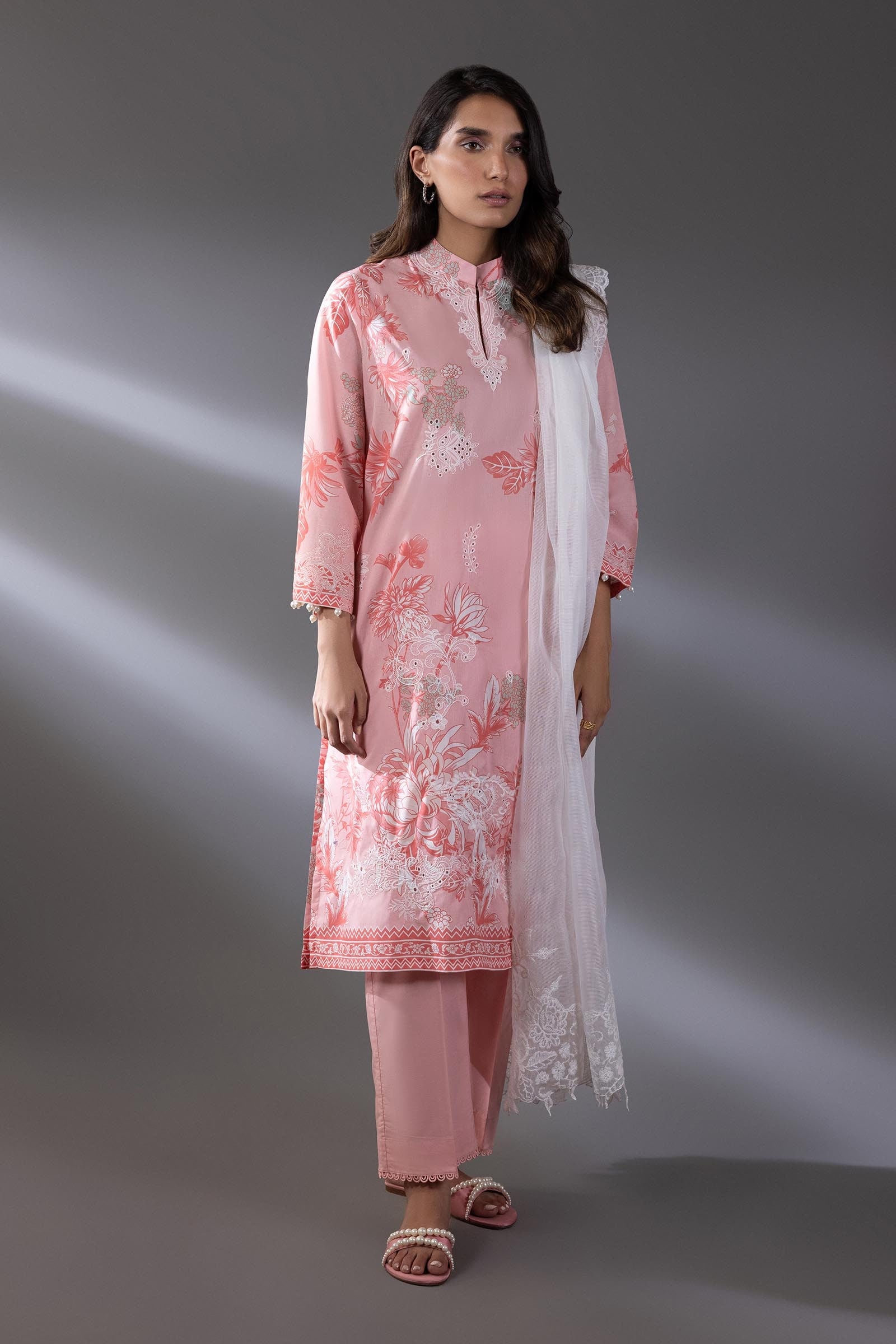 Stitched Lawn Muzlin Suit