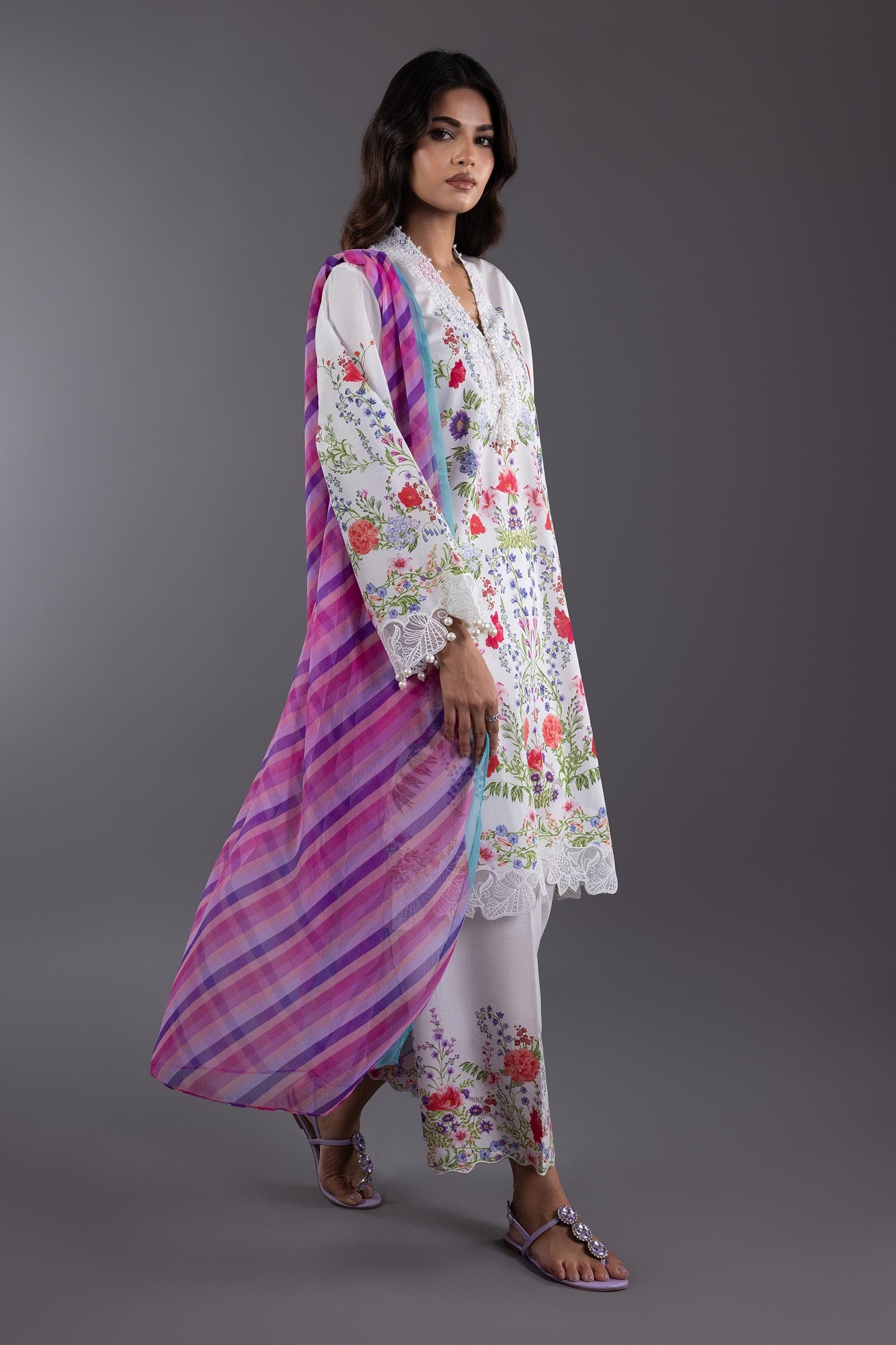 Stitched Muzlin Lawn Shirt Main image