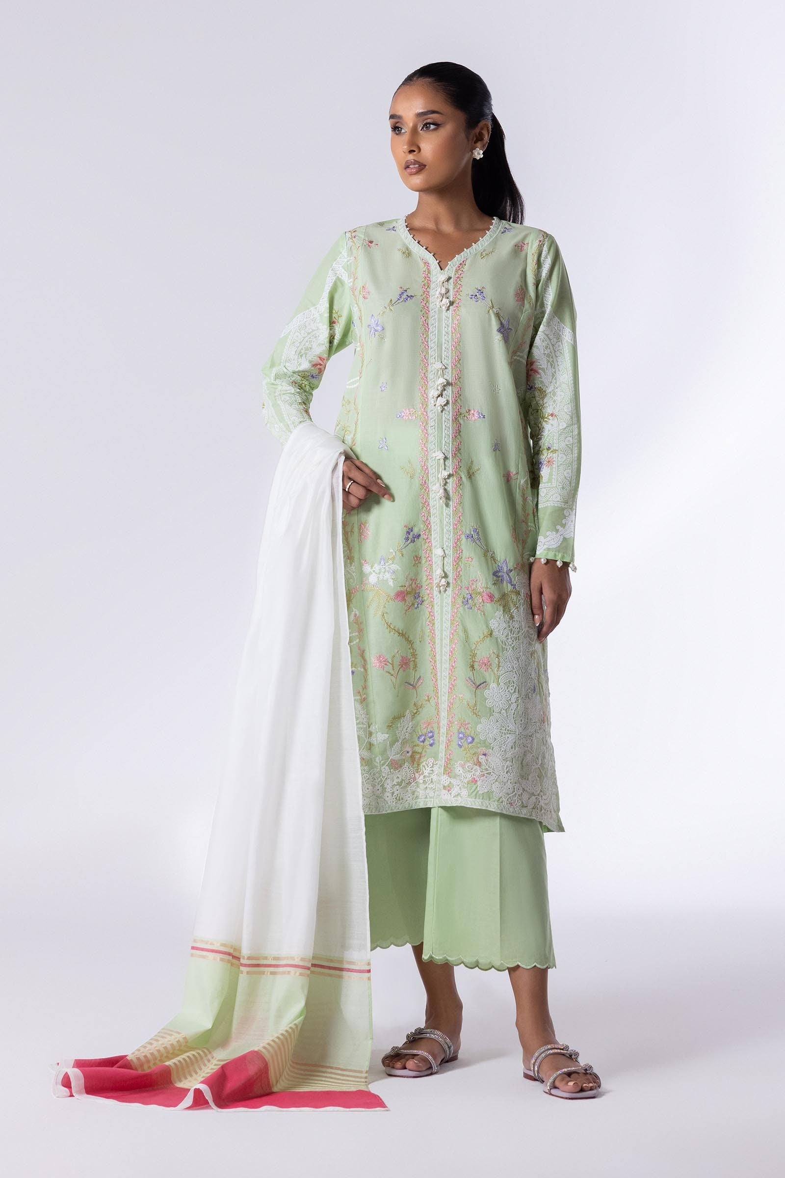 Stitched Lawn Embroidered Suit Main image