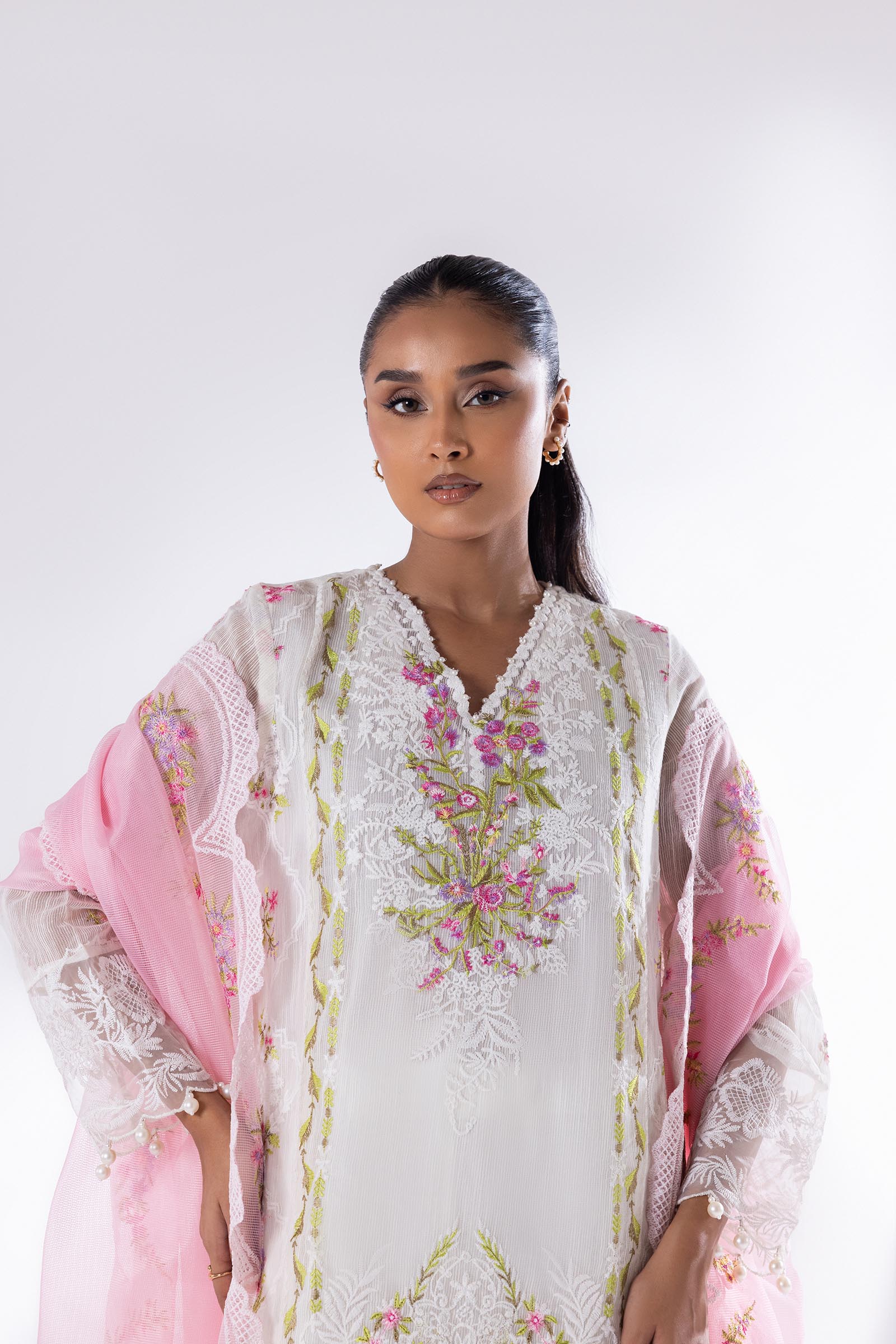 Stitched Muzlin Lawn Suit Secondary image