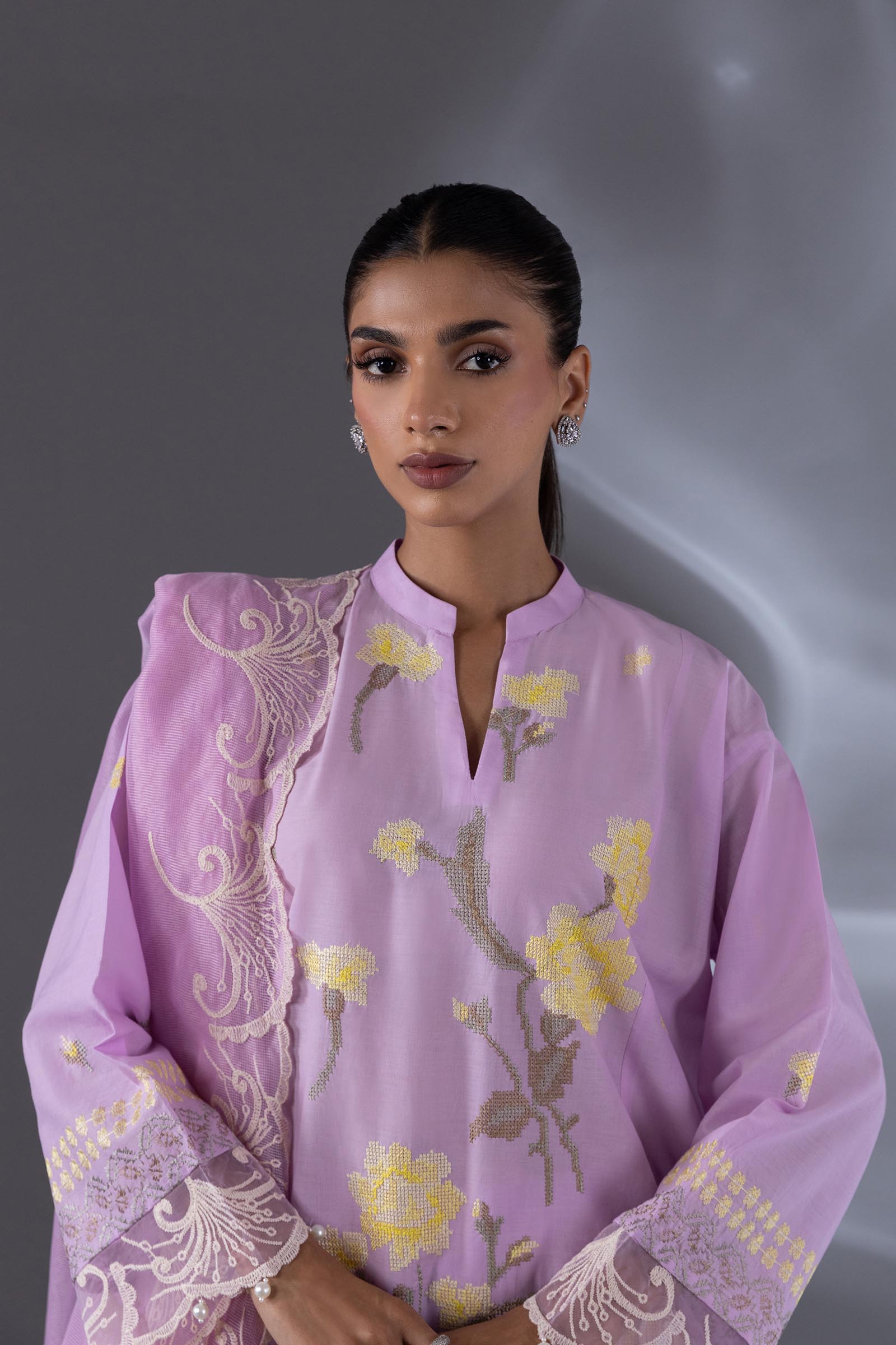 Stitched Lawn Embroidered Suit Secondary image