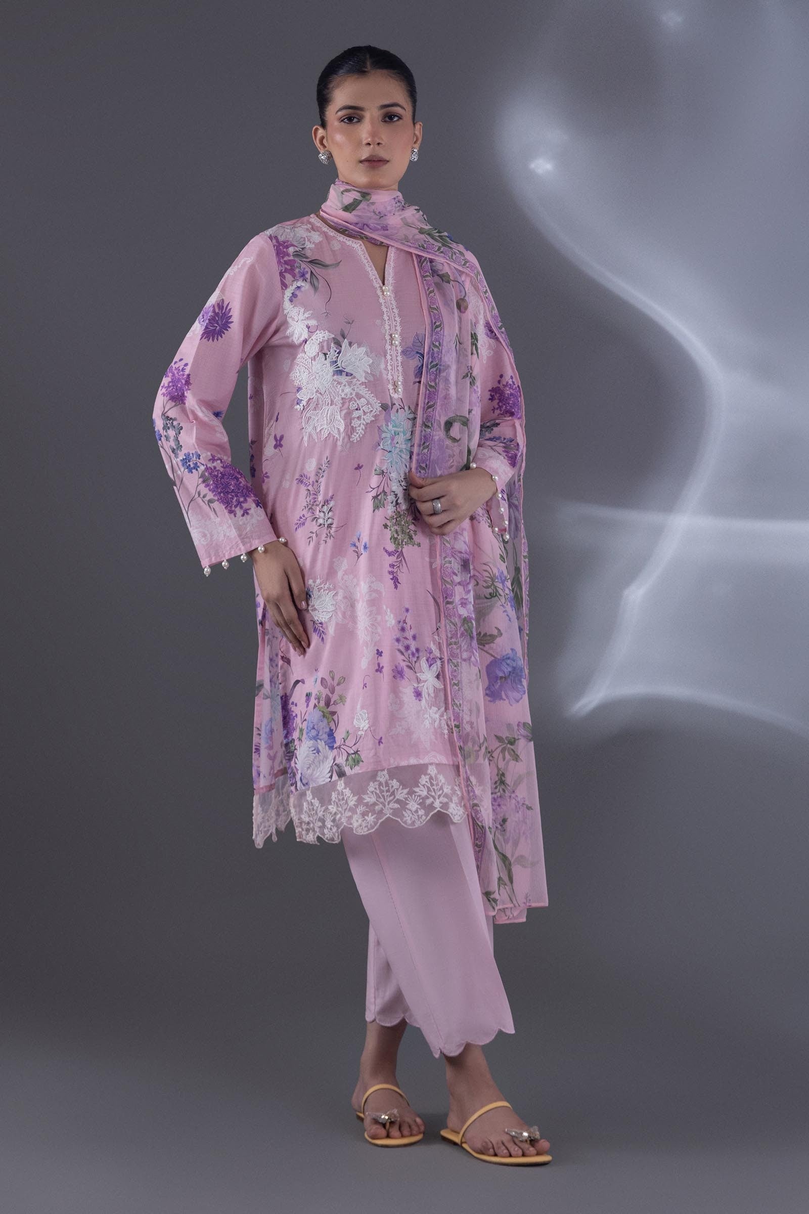 Stitched Lawn Embroidered Suit Main image