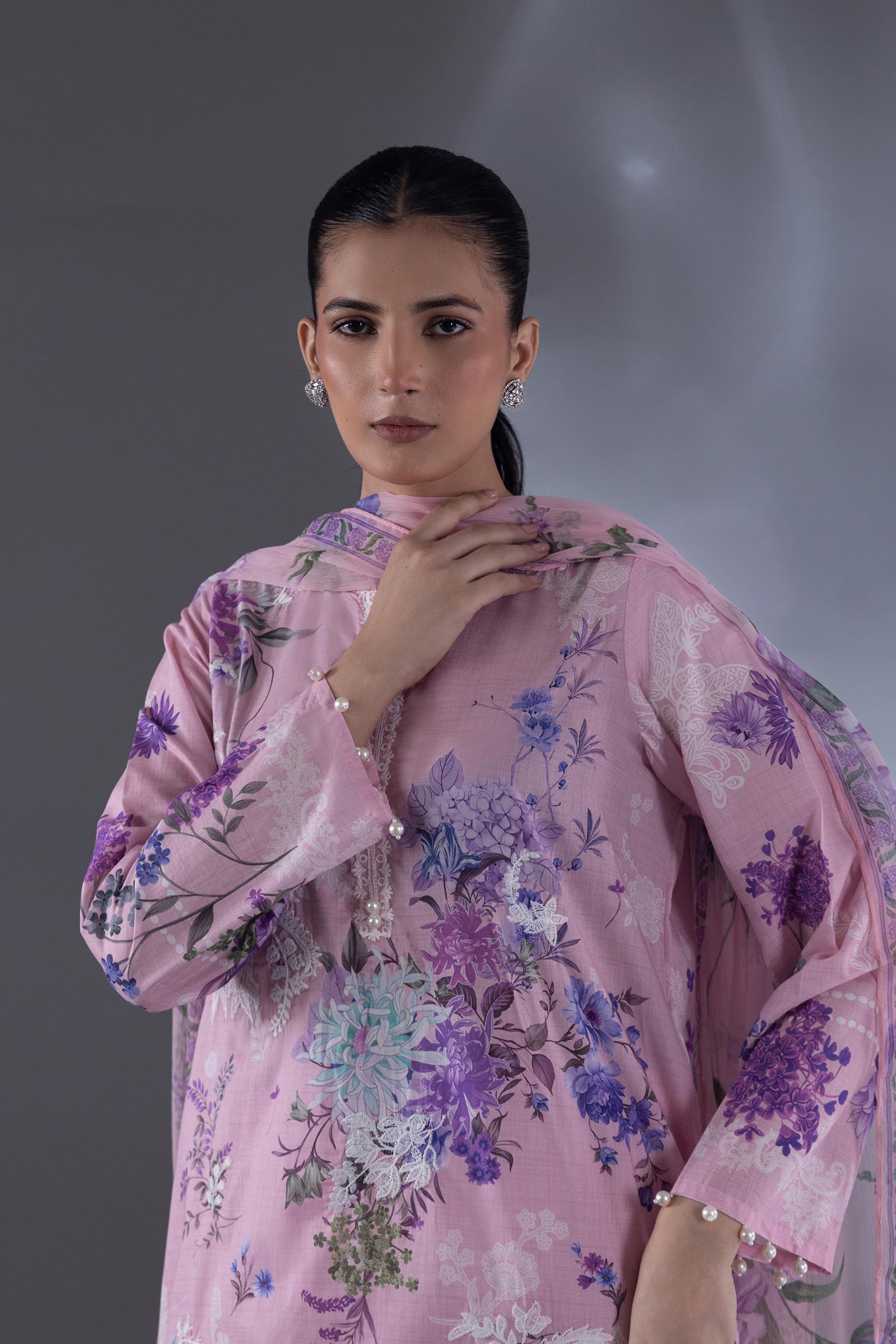 Stitched Lawn Embroidered Suit Secondary image