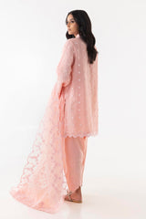 Stitched Pink Embroidered Shirt + Shalwar + Dupatta
