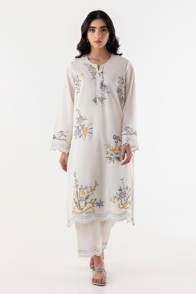 Stitched Lawn Embroidered Shirt