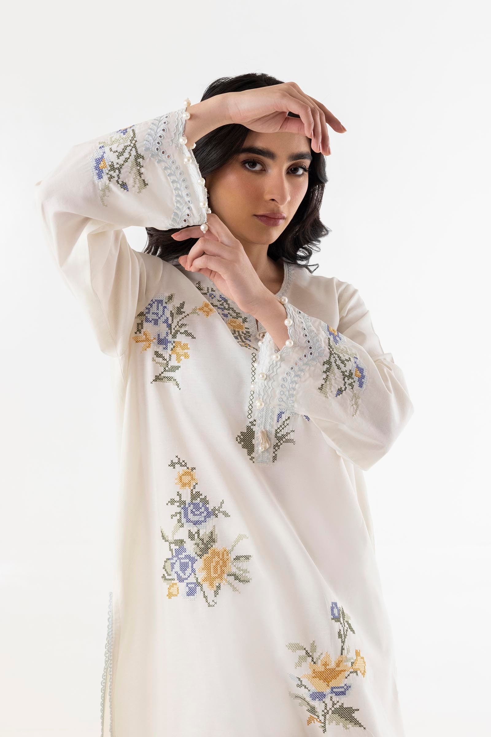 Stitched Lawn Embroidered Shirt Secondary image