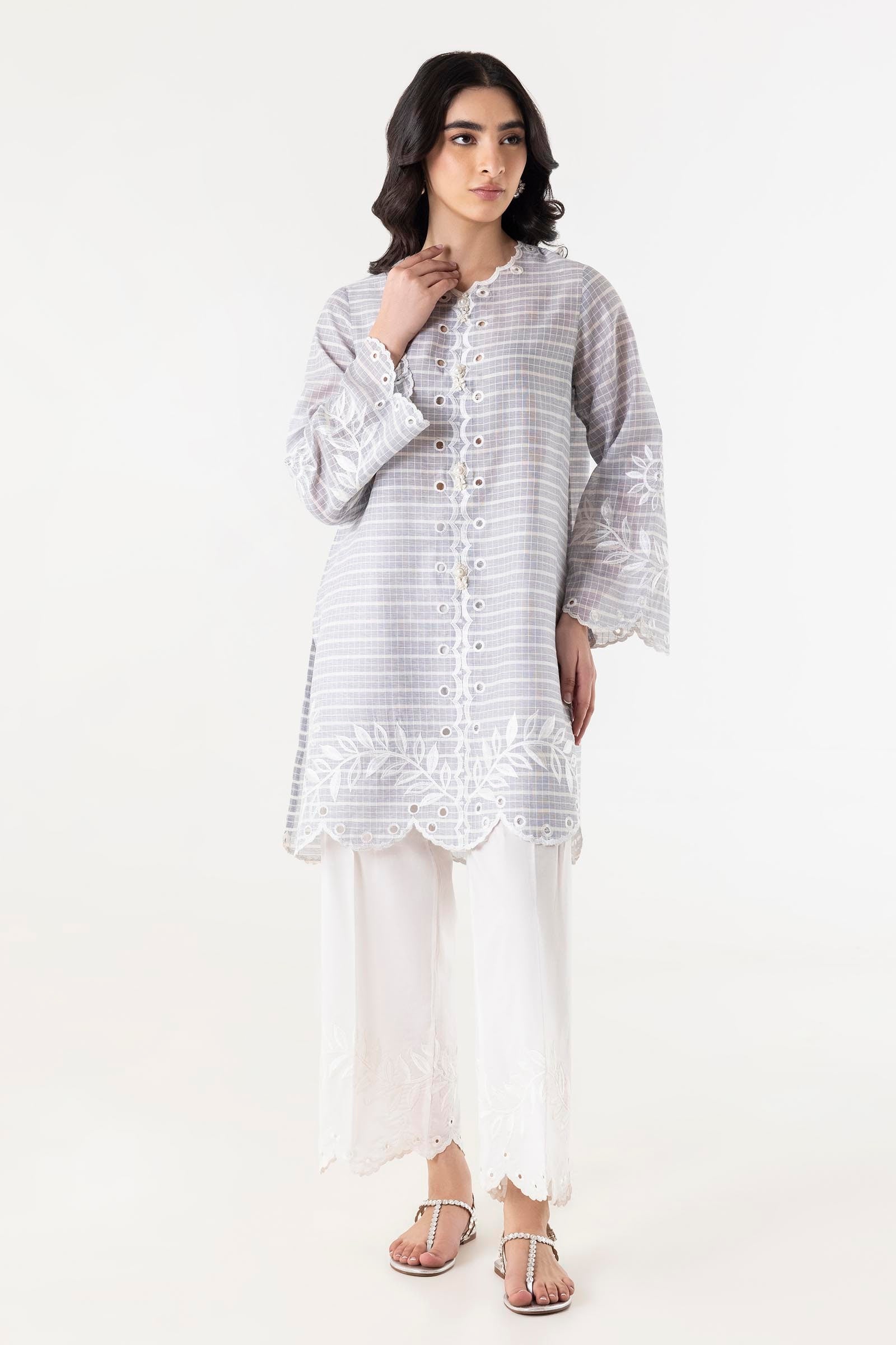 Stitched Chambrey Embroidered Shirt Main image