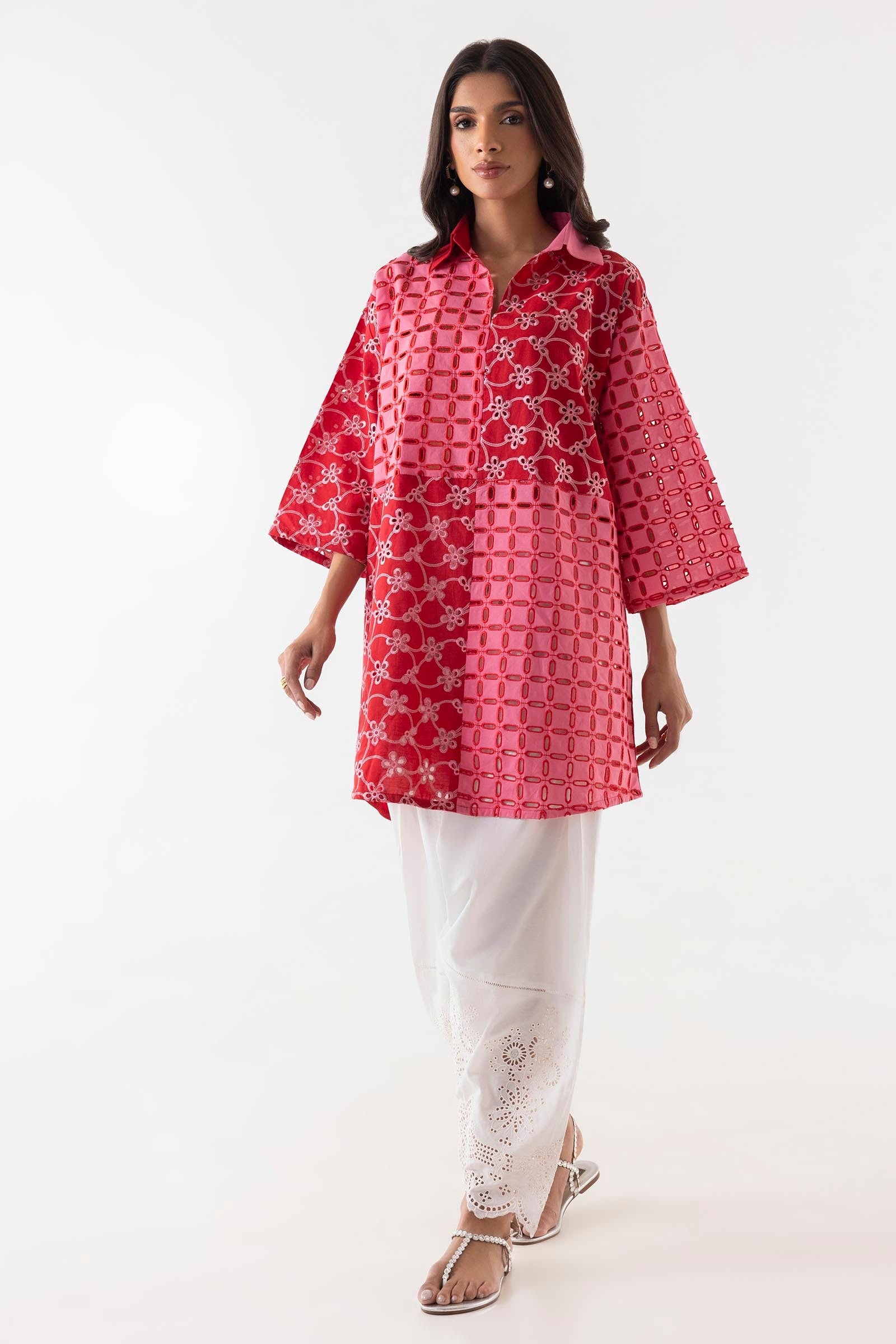 Stitched Two Tone Lawn Embroidered Shirt Main image