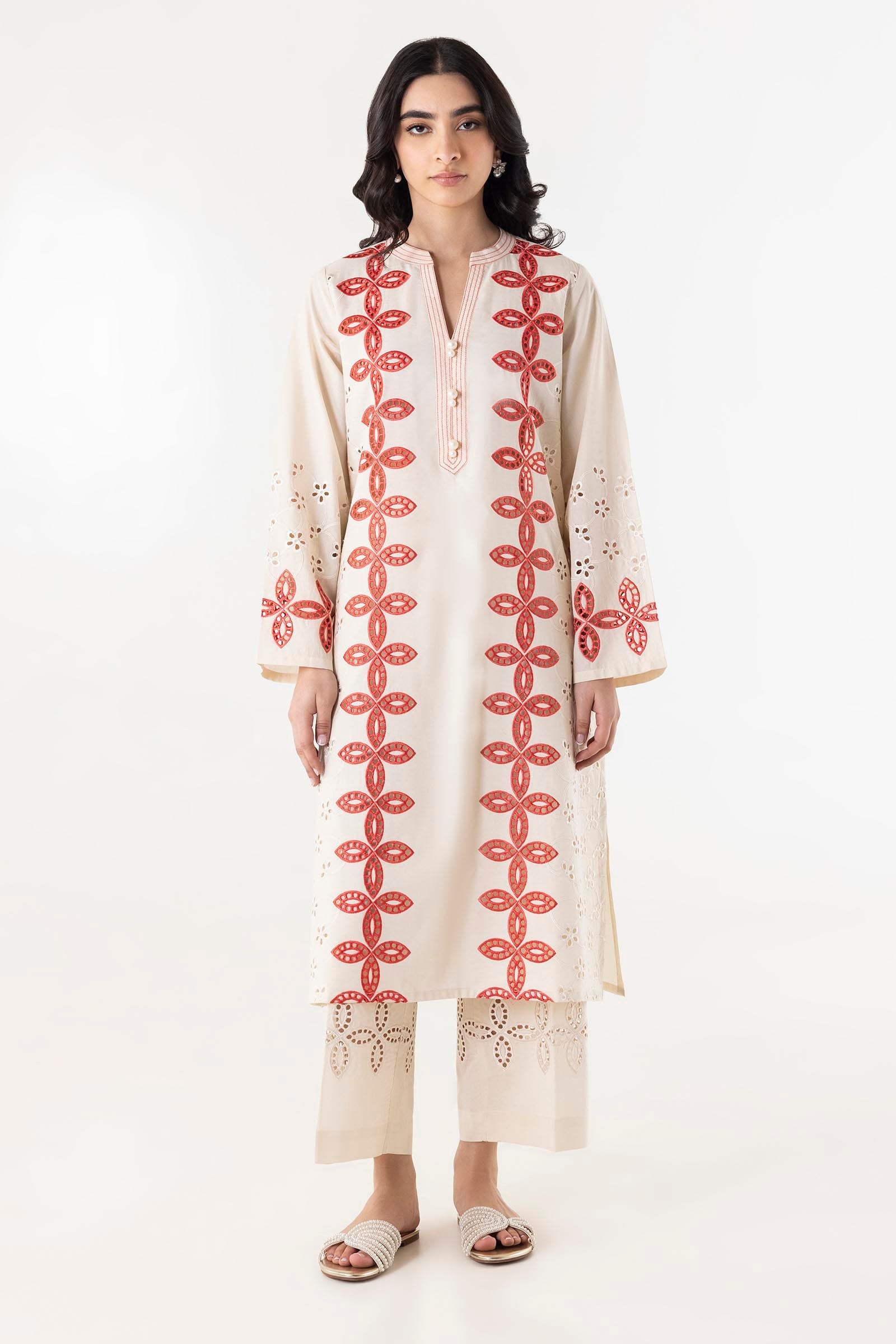 Stitched Embroidered Lawn Shirt Main image