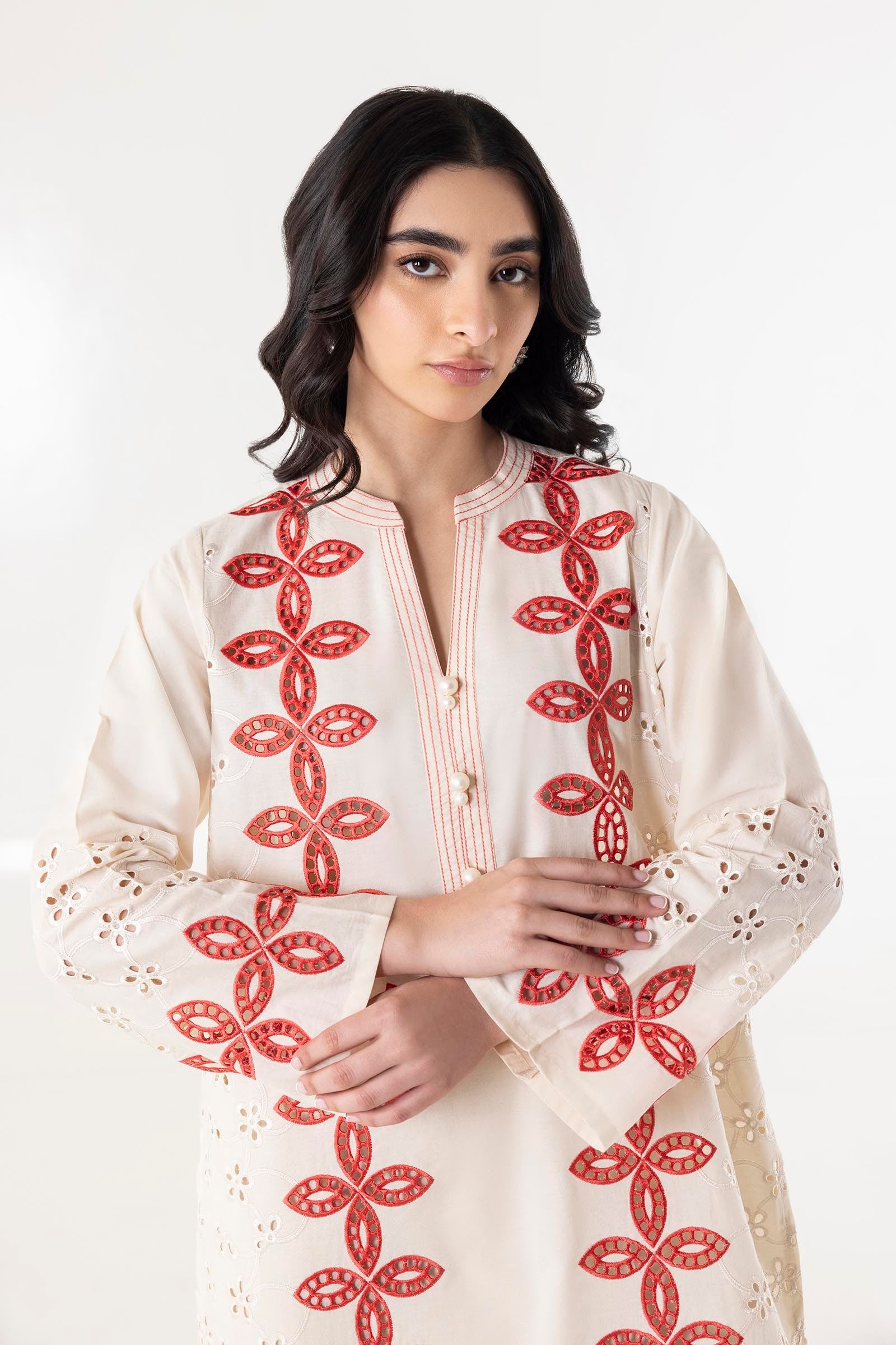 Stitched Embroidered Lawn Shirt Secondary image