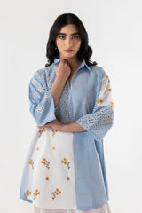 Stitched Lawn Embroidered Boxy Shirt