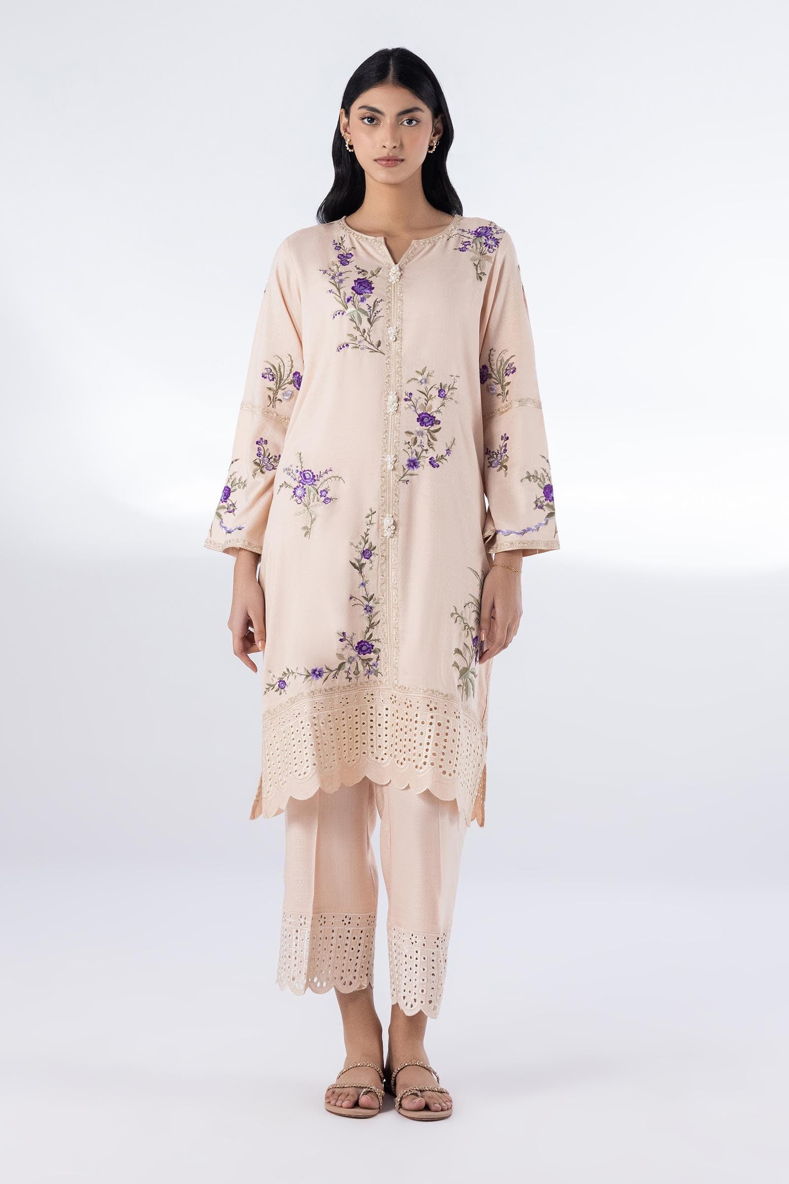Stitched Jacquard Embroidered Shirt + Bottom Main image