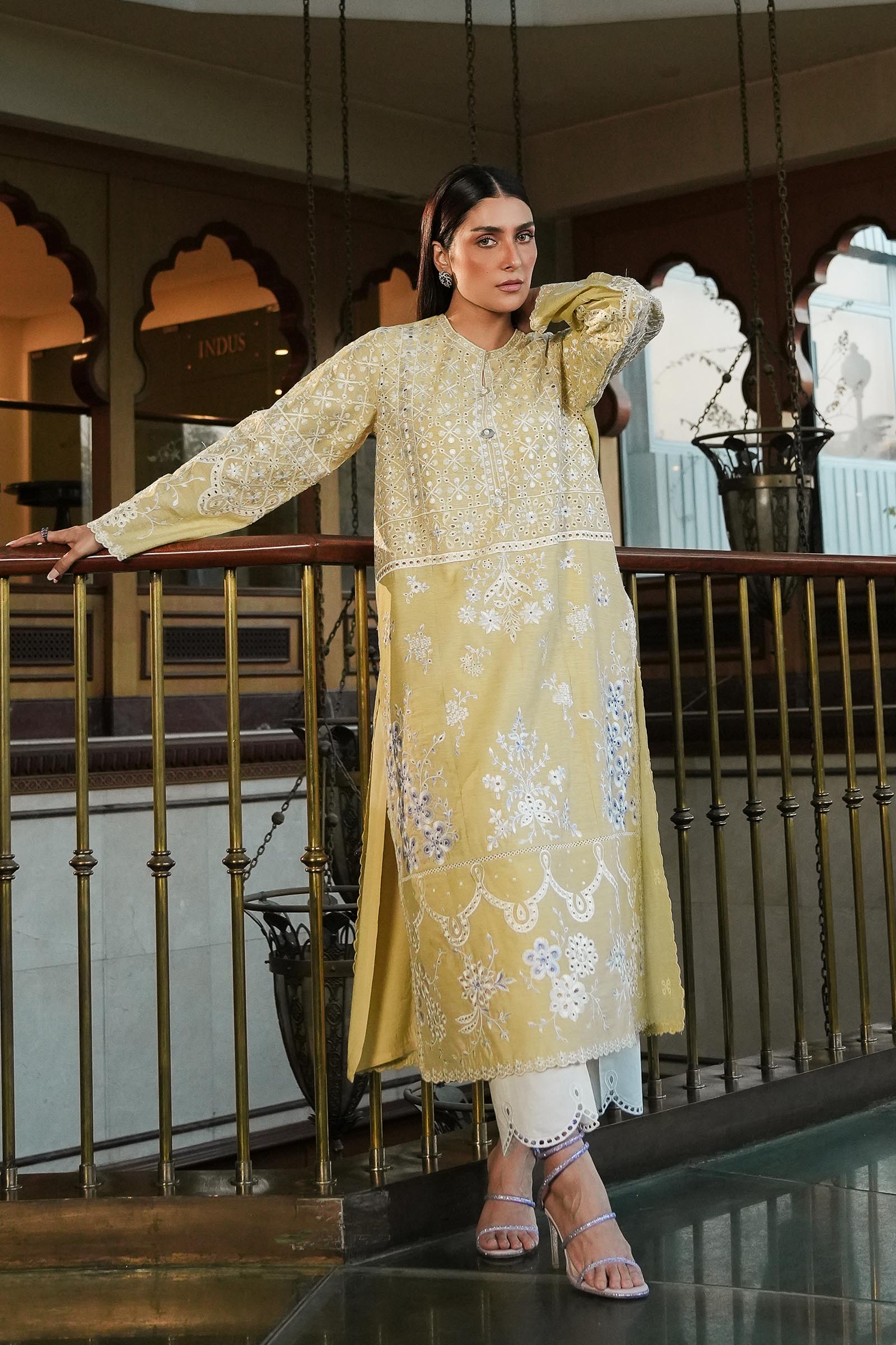 Stitched Embroidered Chambry Shirt + Culotte