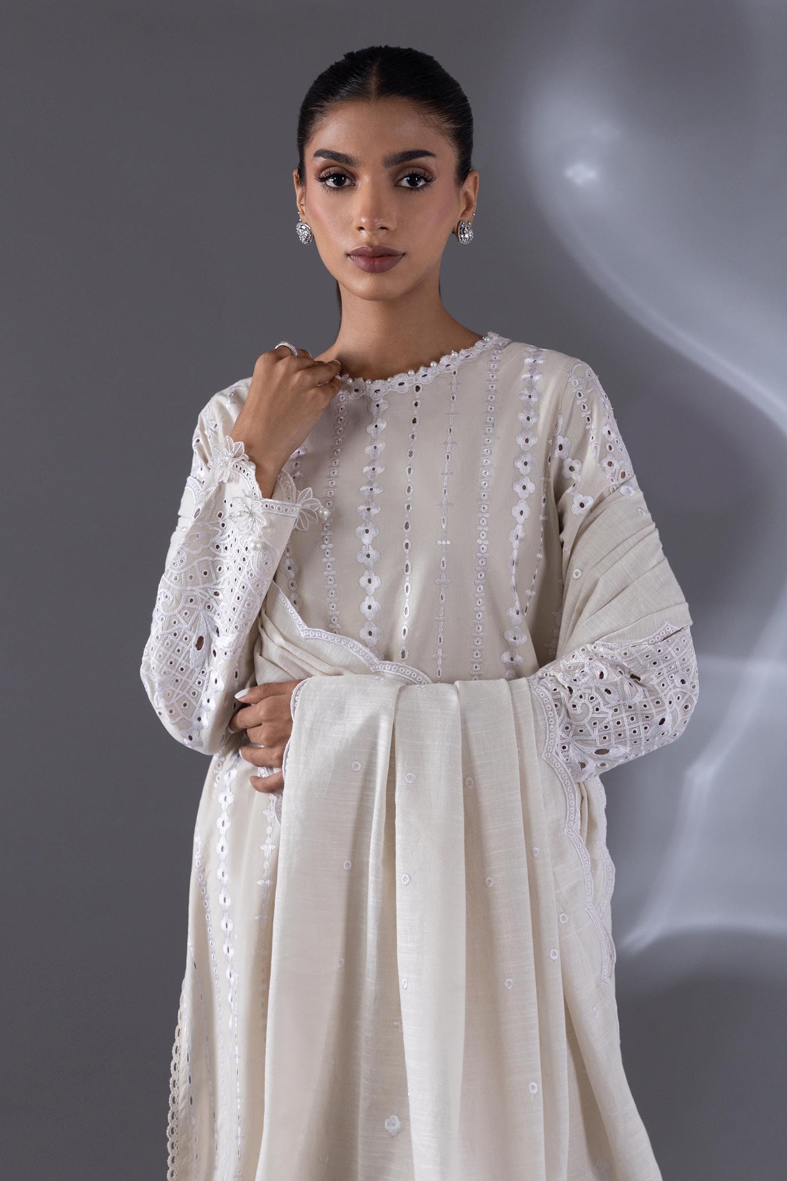 Stitched Lawn Embroidered Shirt + Culotte Secondary image