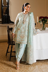 Stitched Embroidered Cotton Shirt + Shalwar + Dupatta