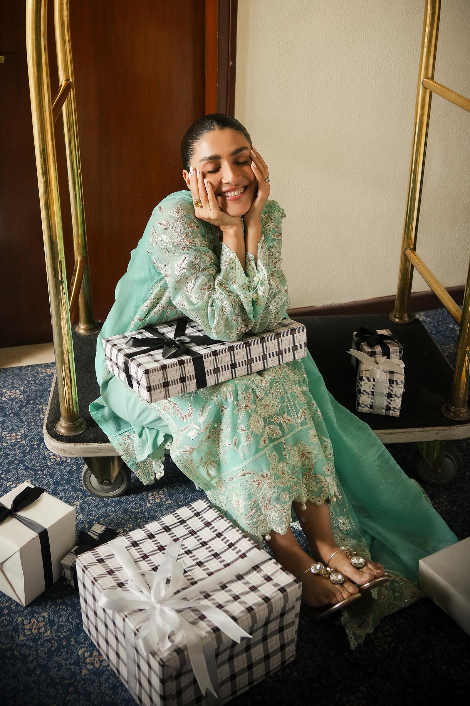 Stitched Embroidered Cotton Shirt + Culotte + Dupatta