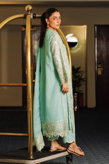 Stitched Embroidered Cotton Shirt + Culotte + Dupatta