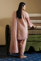 Stitched Embroidered Cotton Shirt + Shalwar + Dupatta