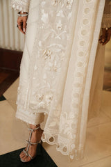 Stitched Embroidered Cotton Shirt + Culotte + Dupatta
