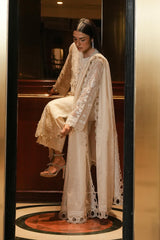 Stitched Embroidered Cotton Shirt + Culotte + Dupatta