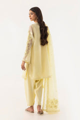 Stitched Embroidered Cotton Shirt + Shalwar + Dupatta