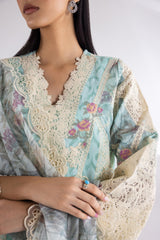 Stitched Organza Embroidered Suit