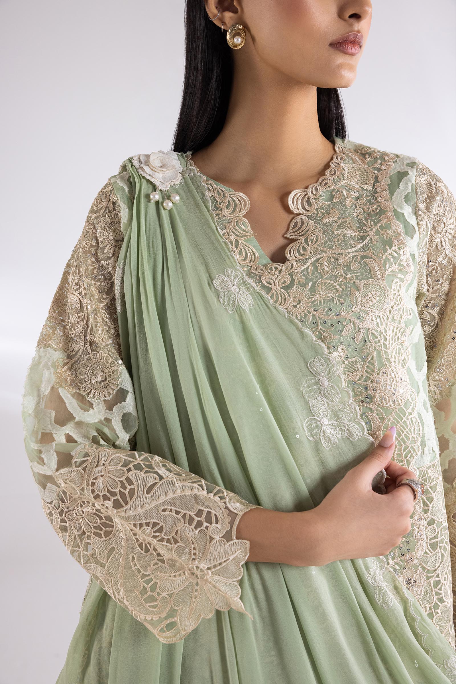 Stitched Lawn Embroidered Suit Secondary image