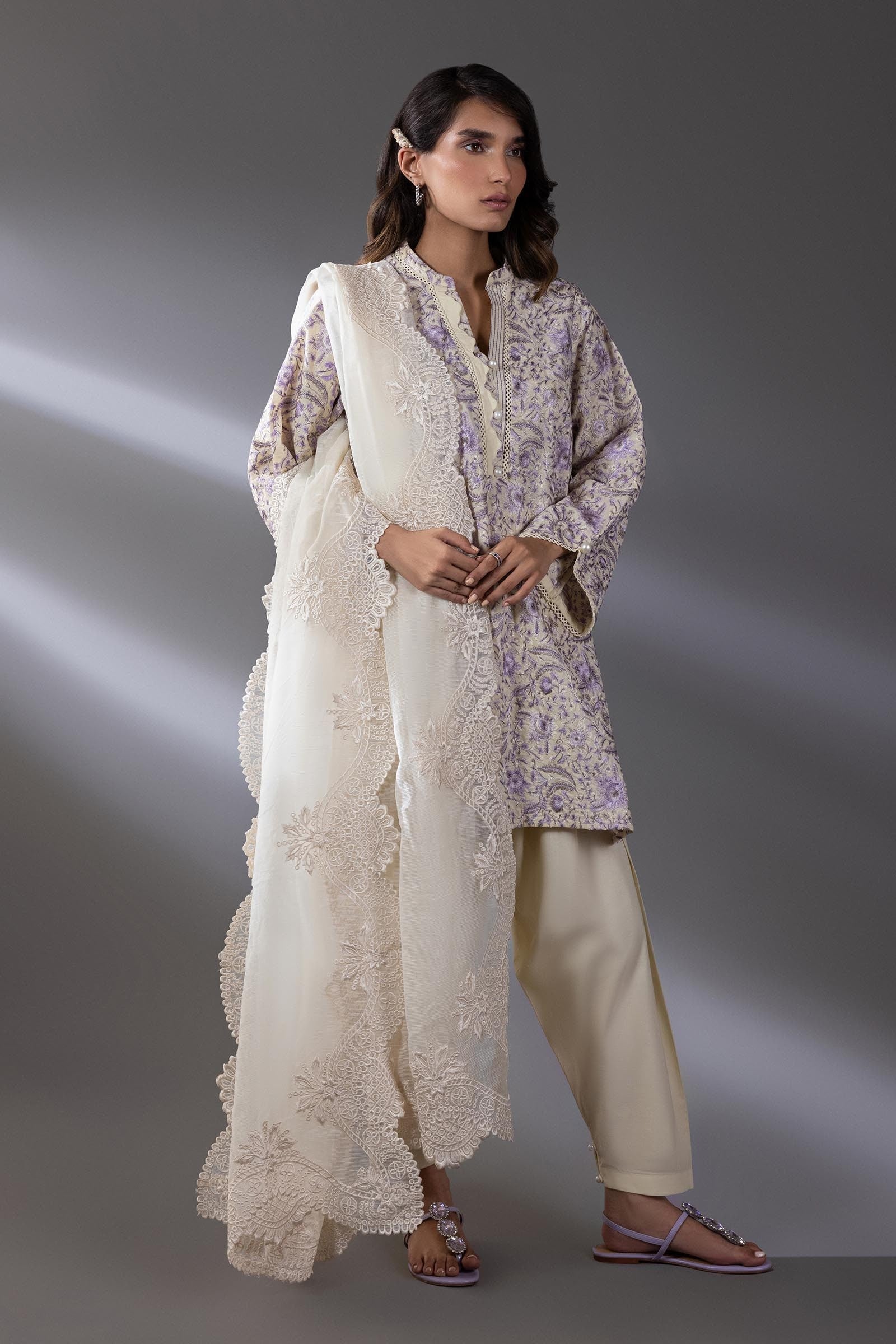 Stitched Lawn Embroidered Shirt Main image
