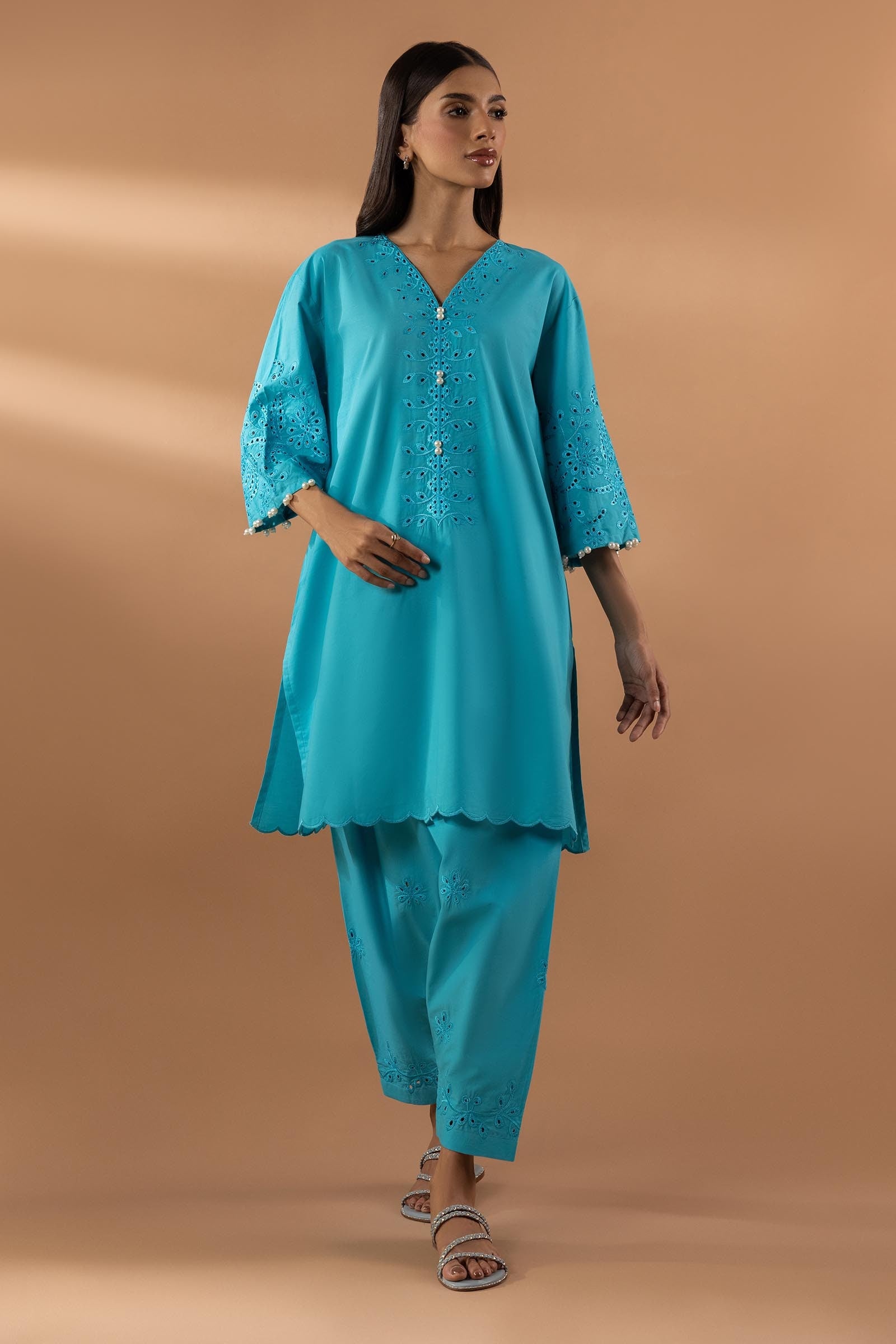 Stitched Embroidered Lawn Shirt + Shalwar Main image
