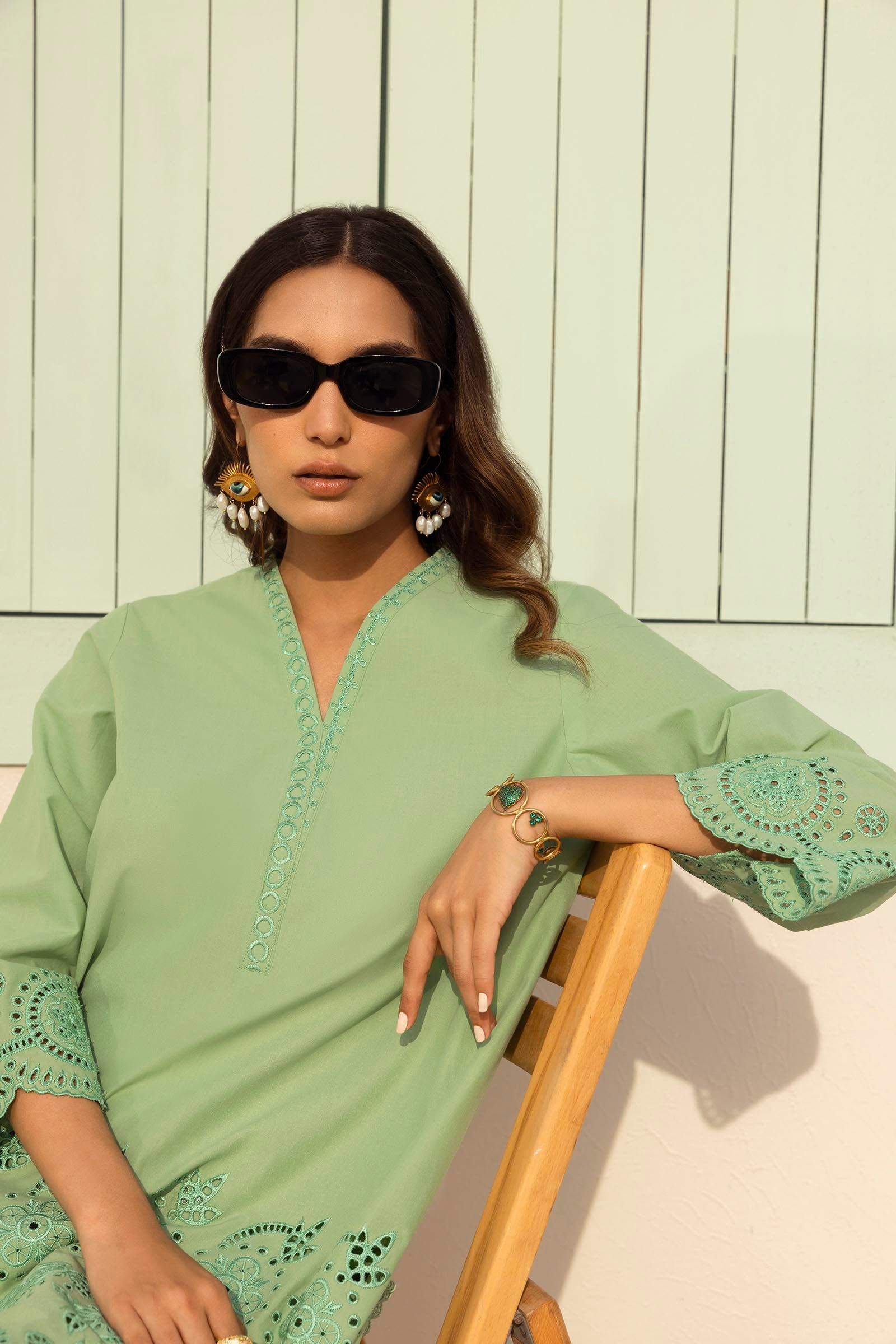 Stitched Embroidered Lawn Shirt + Bottom Secondary image