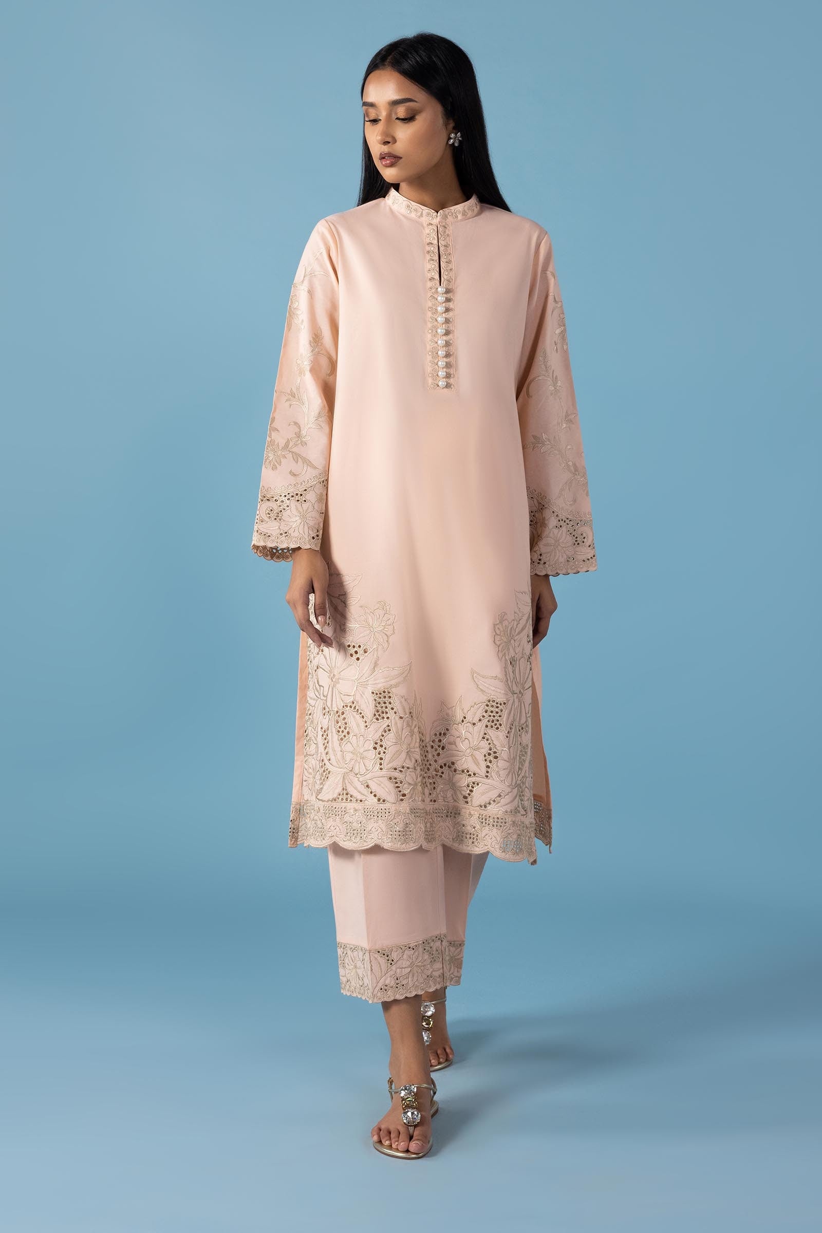 Stitched Lawn Embroidered Shirt + Culotte Secondary image