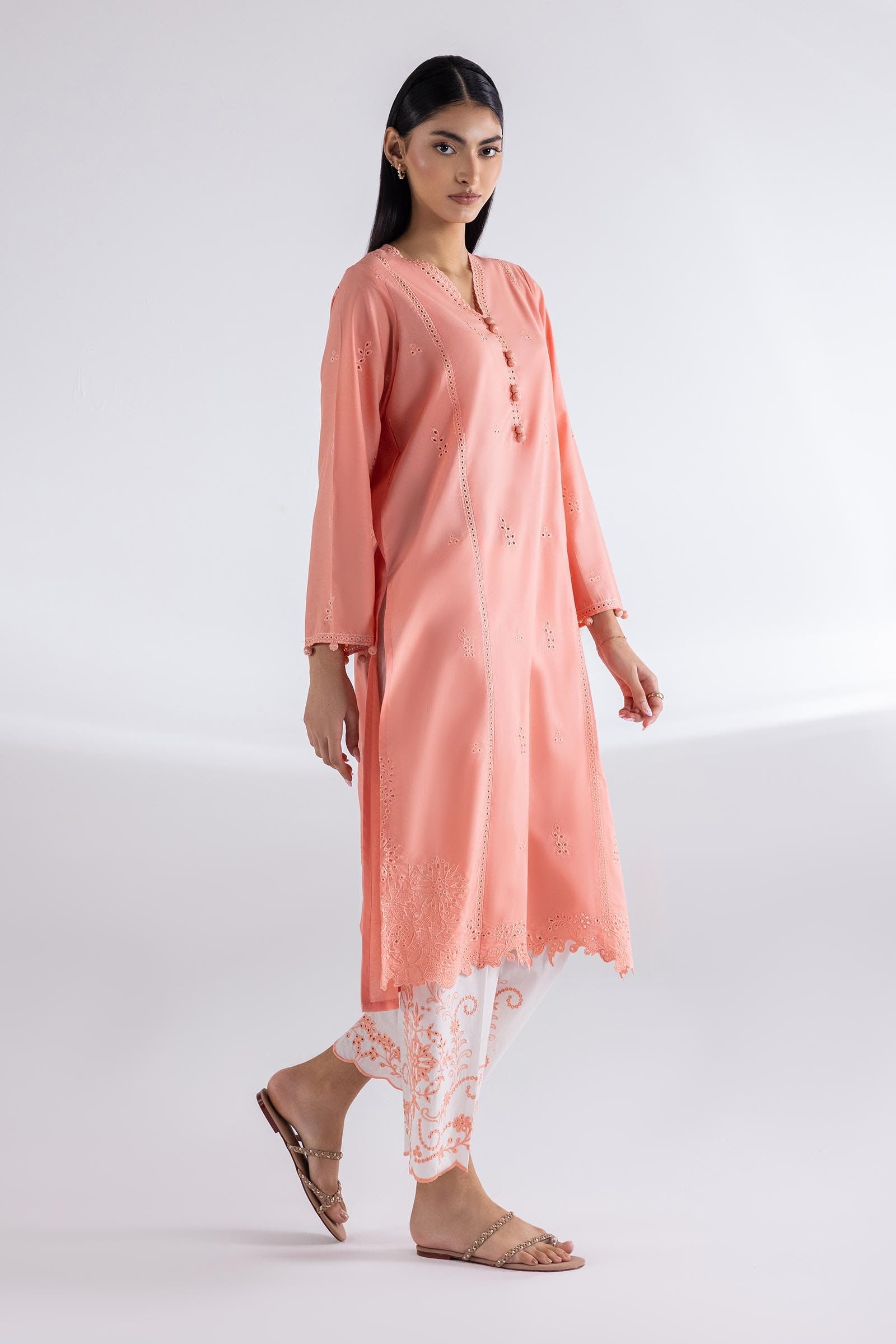 Stitched Lawn Embroidered Shirt + Cuotte Secondary image