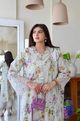Stitched Lawn Embroidered Shirt + Dupatta