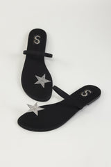 Black Star Toe Ring Flats