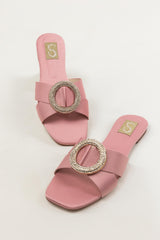 Pink Embellished Flats