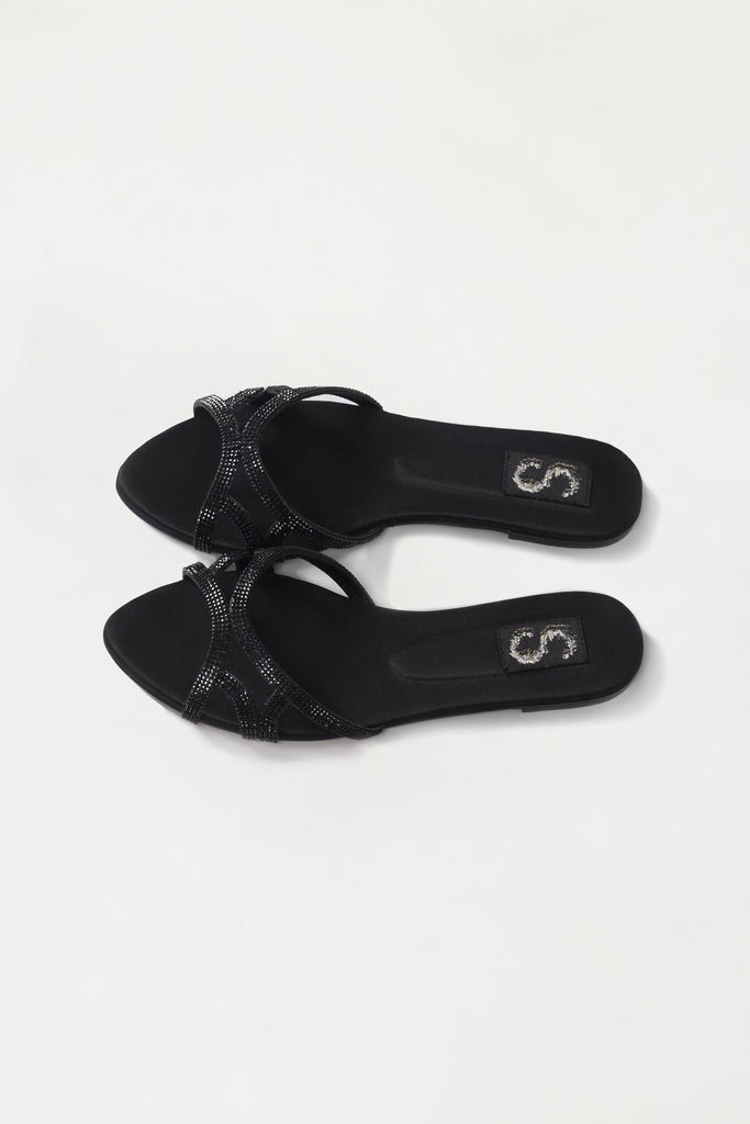 Black Embellished Flats