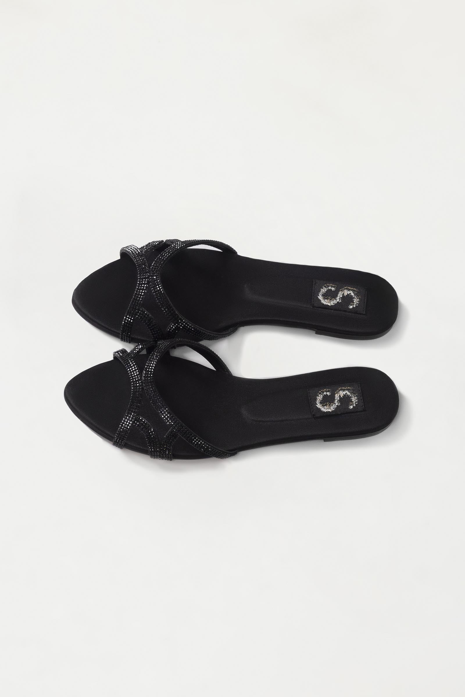 Black Embellished Flats