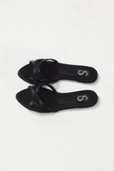 Black Embellished Flats