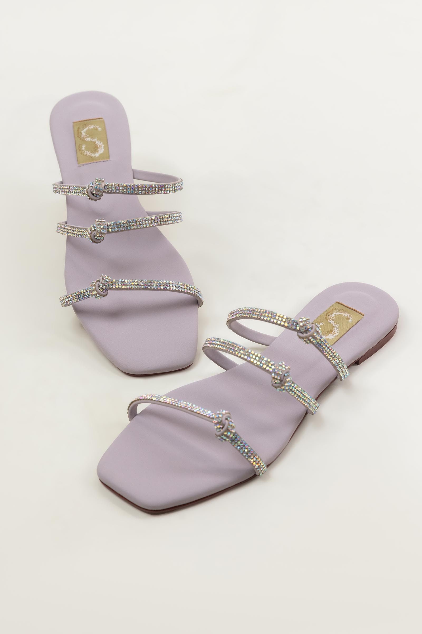 Lilac Embellished Flats Main image