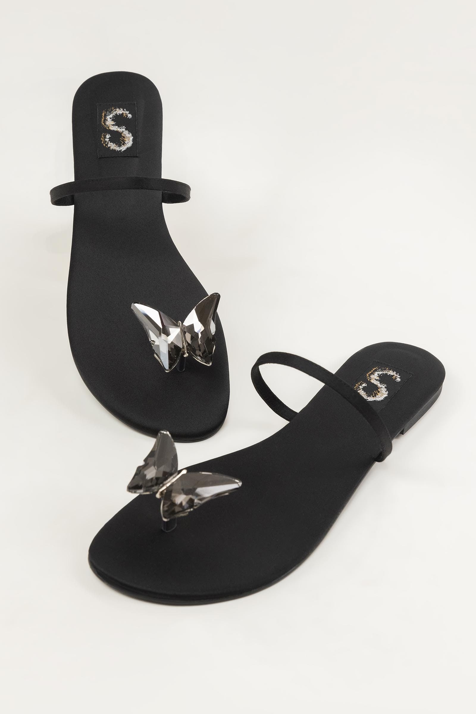 Black Butterfly Toering Flats