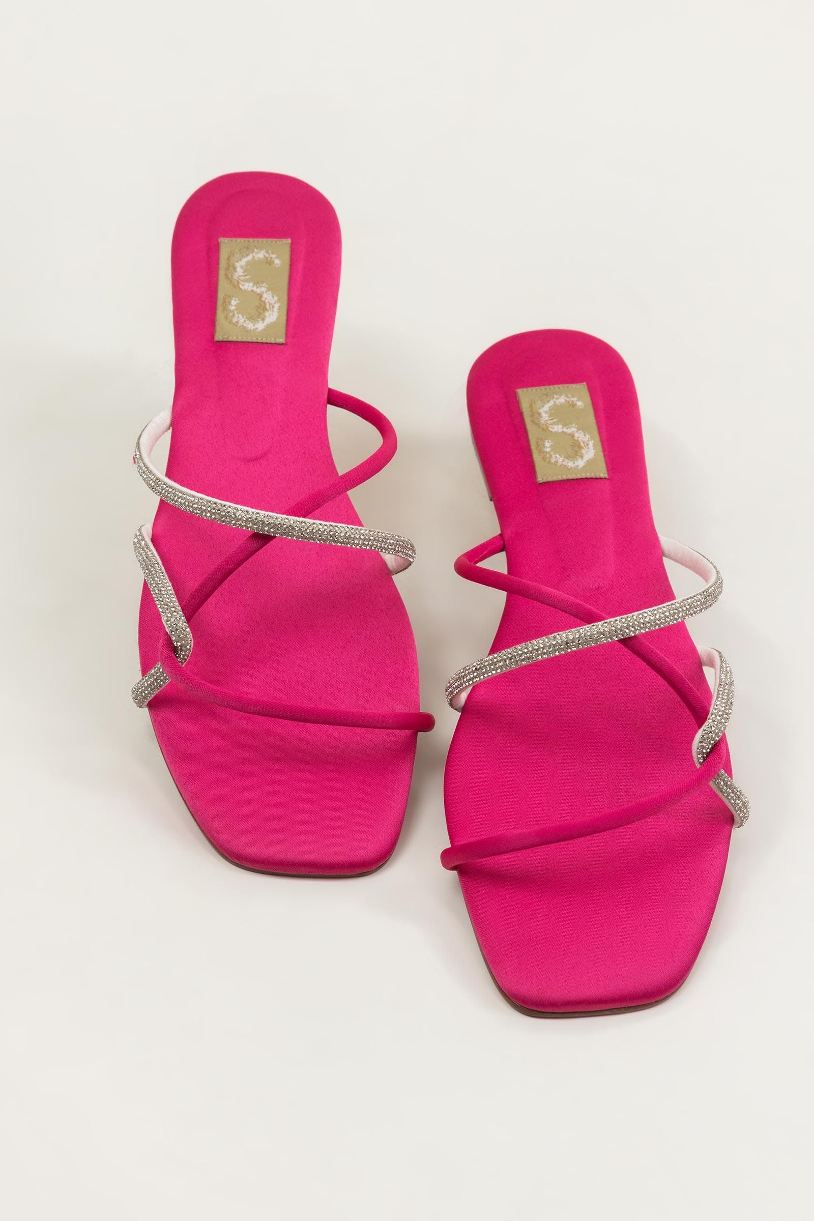 Pink Diamante Flats Main image