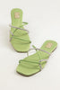 Green Diamante Flats