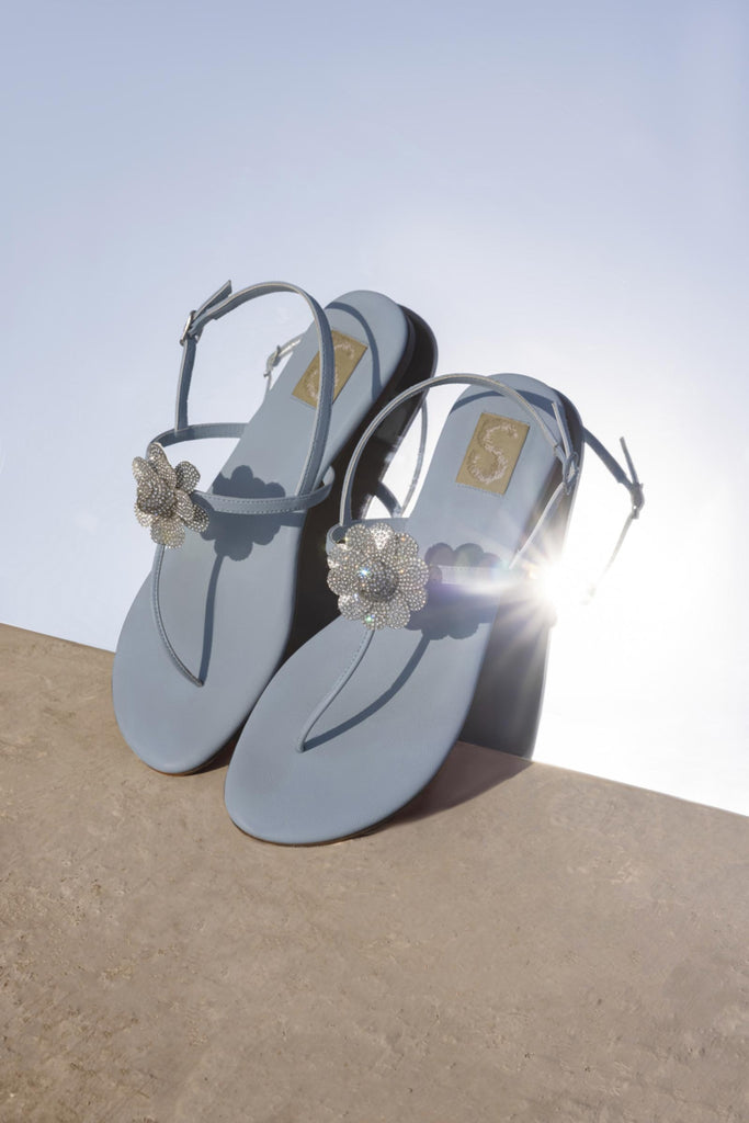 Blue Floral Sandals