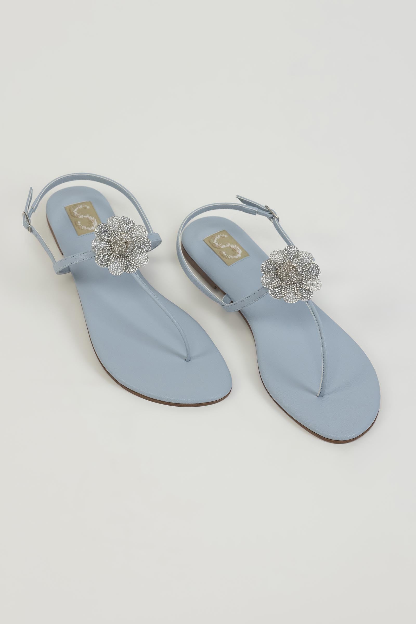 Blue Floral Sandals